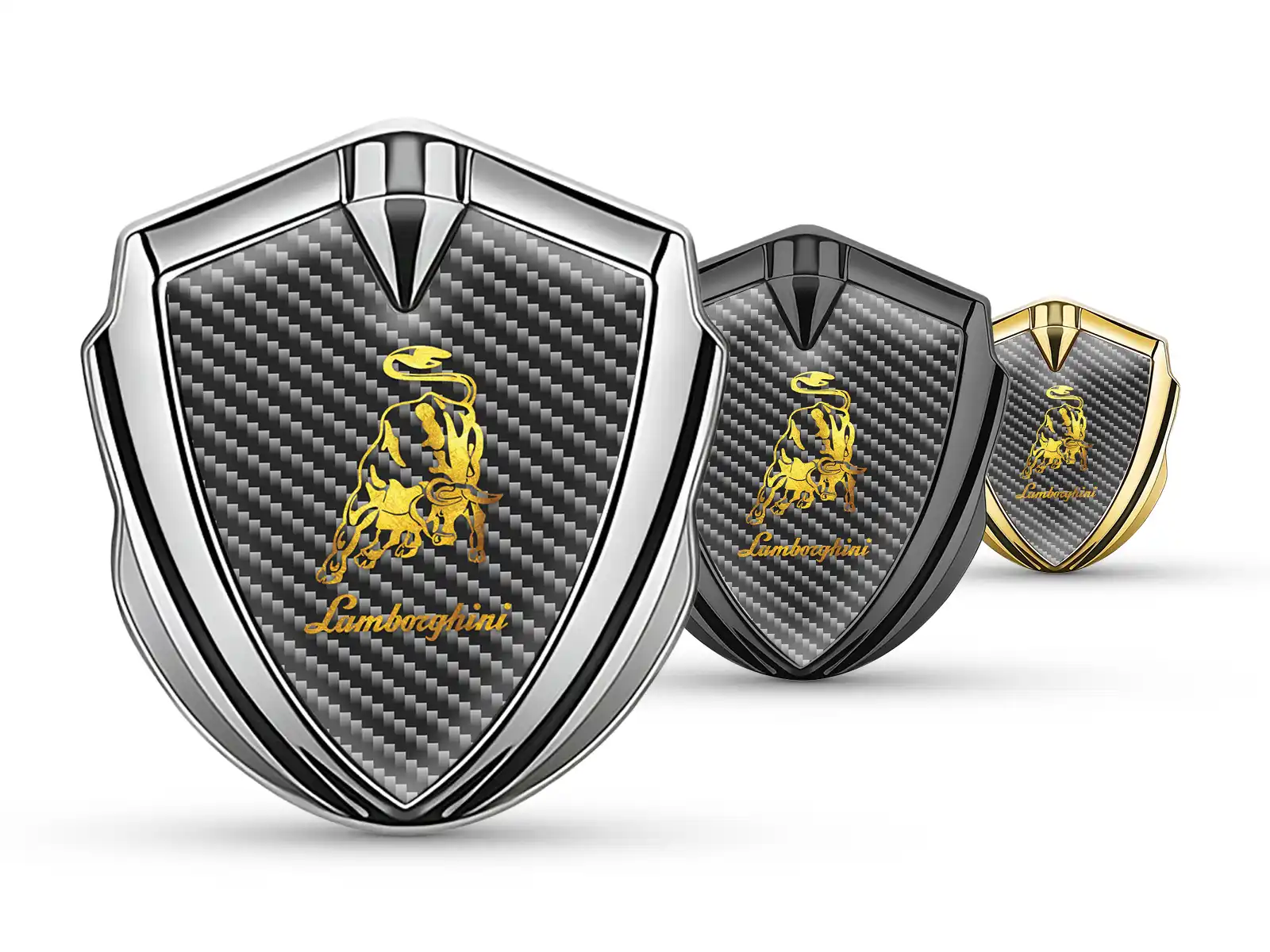 Lamborghini Abzeichen Selbstklebend Luxus Design Glänzendes Metall